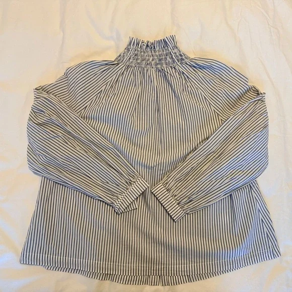 GAP Striped Button Up with Ruffled Collar - Picture 2 of 3